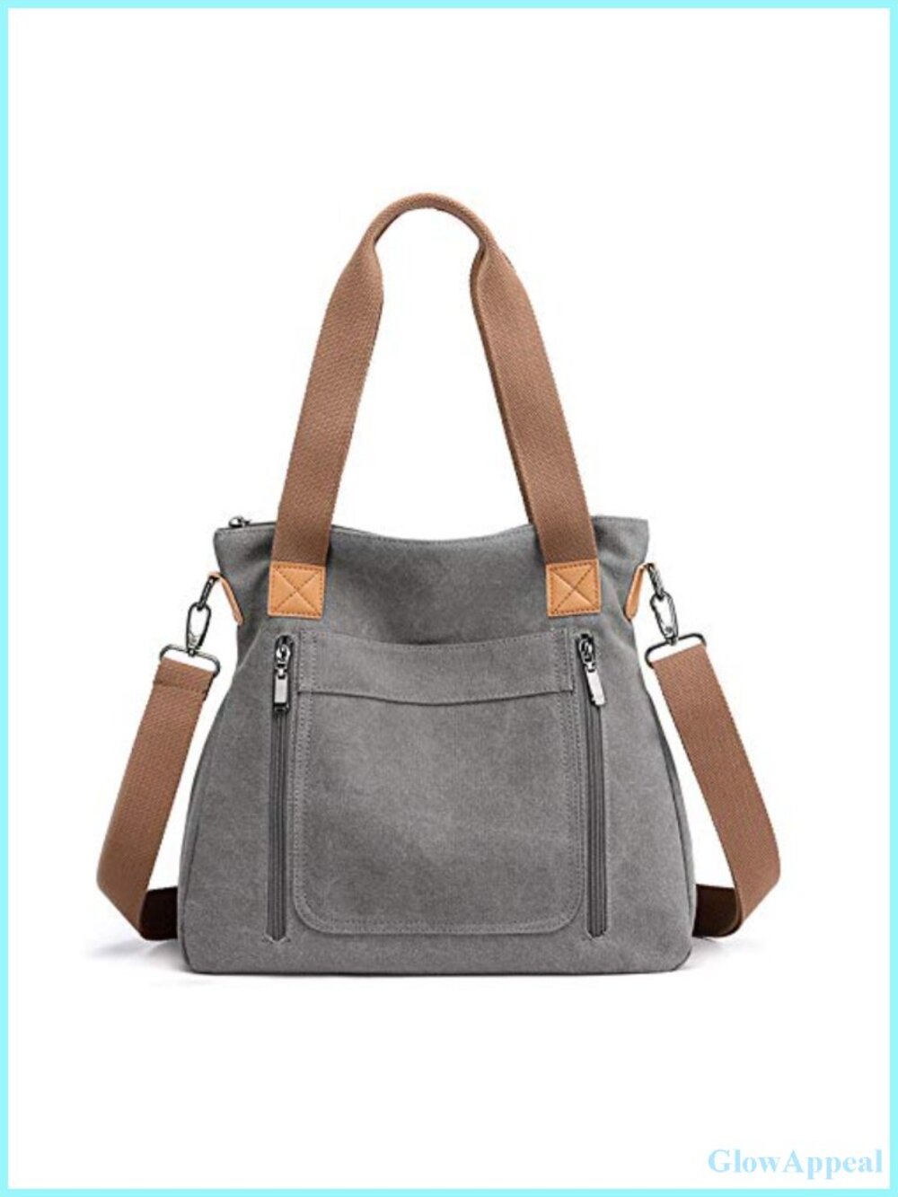 Canvas Tote Purse for Women Work Shoulder Crossbody Bag Vintage Multi-pocket